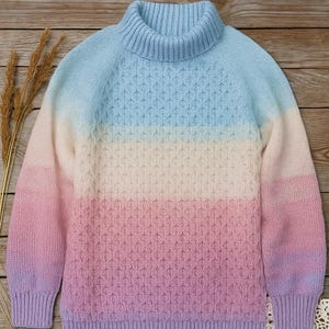Pullover Strickmuster - PDF – Einfaches Strickmuster – Anfängerfreundlich – Nahtloser Top Down Pullover – Anleitung für Handgestrickten Pullover