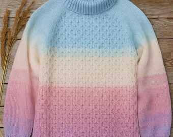 Easy Knit Pullover Pattern: Honeycomb Cable Raglan Sweater (PDF Pattern)