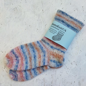 Handmade Cozy Knit Socks, Soft Wool Warm - US 4.5/6 - Women’s Knit Socks, House Socks, Winter Socks, Gift for Sock Lover, Indoor Socks