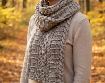 Aran Cable Knit Pattern: Sweater, Scarf, Blanket (PDF Pattern)