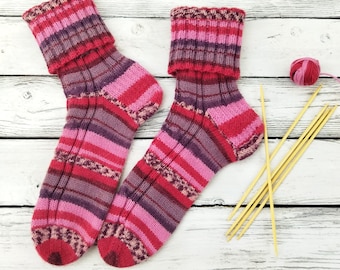 Einfache Socken mit Zopfmuster Strickmuster PDF - Anfänger Anleitung