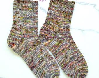 Easy Cuff-Down Sock Knitting Pattern: Beginner Friendly (PDF Download