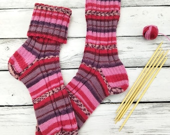 Easy Cable Knit Socks Pattern: Cuff-Down Wool Socks (PDF Knitting Tutorial)