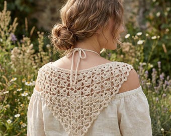 Beginner Crochet Bandana Pattern, Easy Hair Scarf, Small Triangle Shawl, Summer Kerchief (PDF), Dog Pet Bandana