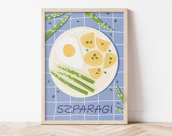 Szparagi Poster: Polish Food Print, Rustic Kitchen Decor (Digital Download)