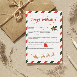 Polnischer Brief an den Weihnachtsmann, Weihnachtsbrief Vorlage, Sofort Download, KIDS WEIHNACHTSAKTIVITÄT, Weihnachtsmannwunschliste, polnische Vorlage