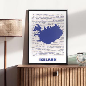 Póster de mapa de Islandia, arte mural de Islandia, impresión de viaje escandinava, decoración nórdica, mapa de Islandia, regalo de viaje imprimible, recuerdo de Islandia