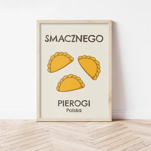 Pierogi Poster Polish Dumplings Wall Art Kitchen Print Smacznego Poland Decor Instant Download Polish Cuisine Gift Food Lovers Polish Quote
