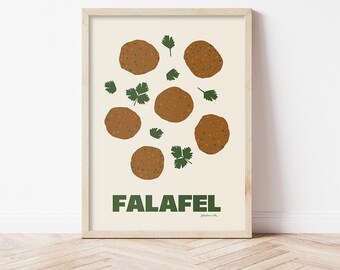 Falafel Art Print - Minimal Food Poster for Kitchen & Dining Room Decor