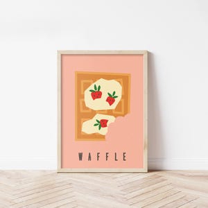Waffle Poster Breakfast Wall Art Kitchen Print Vintage Dessert Decor Sweet Treats Cafe Artwork Download Print Dining Room Wall Art Culinary