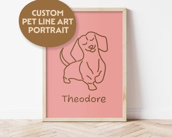 Custom Minimalist Pet Line Art Portrait