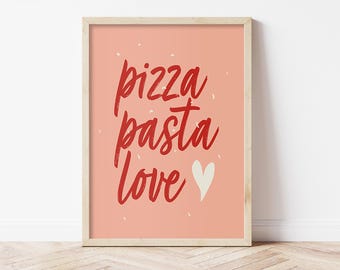 Pizza Pasta Print: Italian Kitchen Wall Art (Digital Download