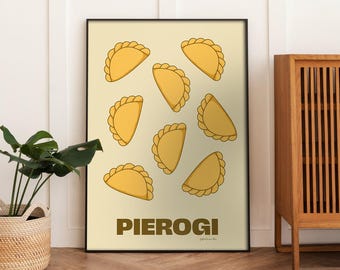 Polish Dumplings Poster Pierogi Wall Art Kitchen Print Aesthetic Kitchen Wall Art Poland Lover Gift Polish Art Instant Download