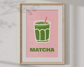 Matcha Wall Art, Home Bar Decor, Trendy Kitchen Printable Art
