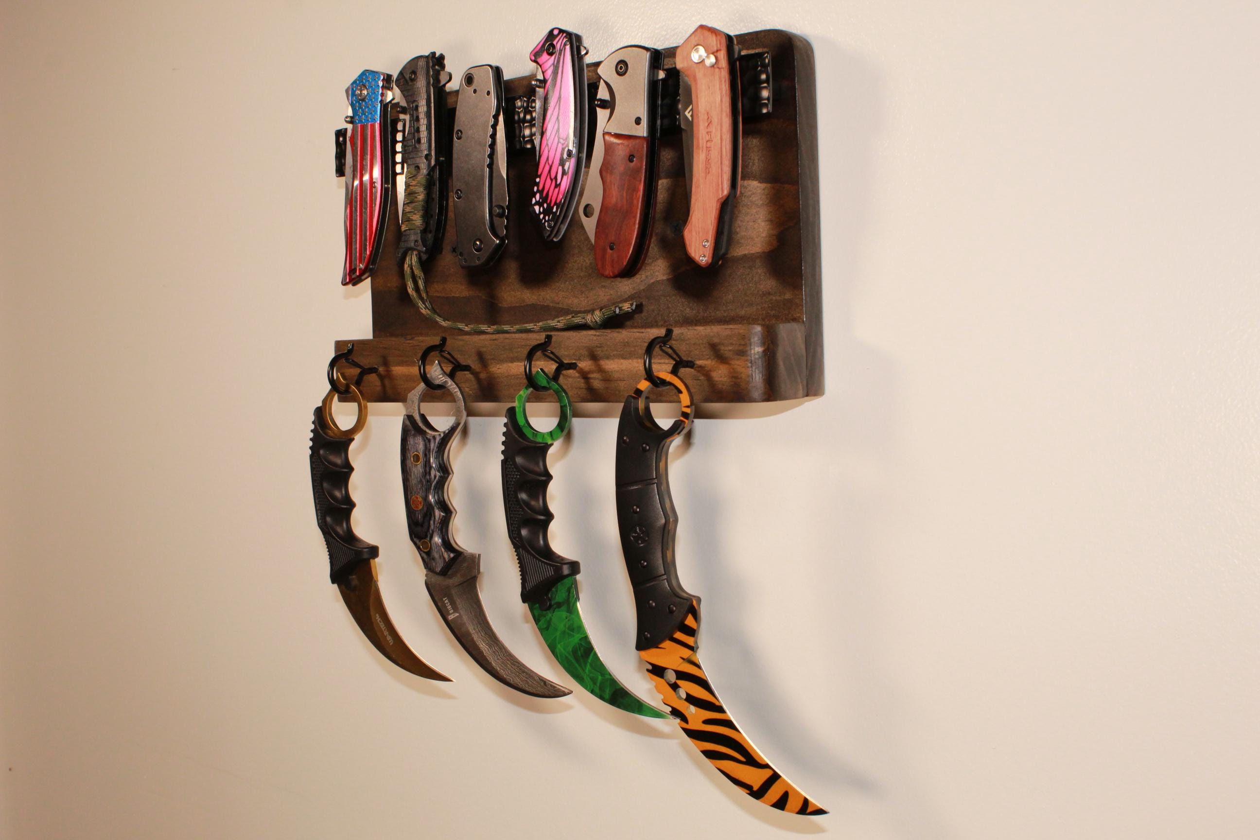 Wall-mounted Knife Display Rack. Made of Recycled Wood. Great for Men ...