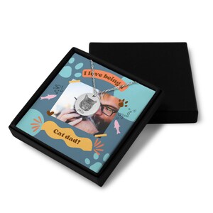 Collier portrait de chat Collier gravé papa chat Bijoux personnalisés pour animaux de compagnie