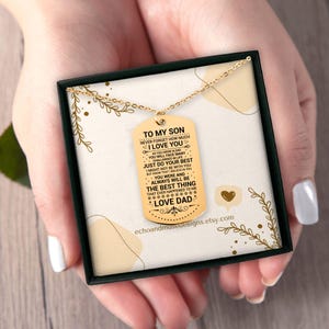 To My Son Tag Necklace For Him From Dad Birthday Gift Christmas Gift Man Gifts Gifted From Grandpa For Son