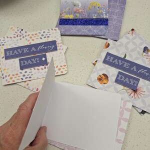 Cartes de correspondance sur le thème du jardin avec enveloppes, lot de 4 articles de papeterie floraux pastel, lot de cartes de voeux pour le printemps faites main et mots de remerciement