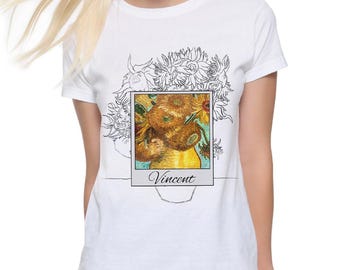 Vincent van Gogh Sunflowers T-Shirt, Men's and Women's Sizes