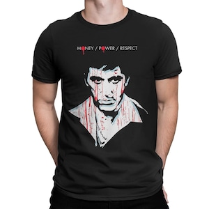 Scarface Tony Montana Money Power Respect T-Shirt, Men&#39;s and Women&#39;s Sizes