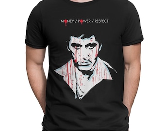 Scarface Tony Montana Money Power Respect-T-shirt, heren- en damesmaten