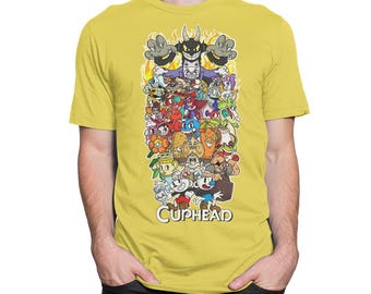 Cuphead All Characters T-Shirt, Men's and Women's Sizes