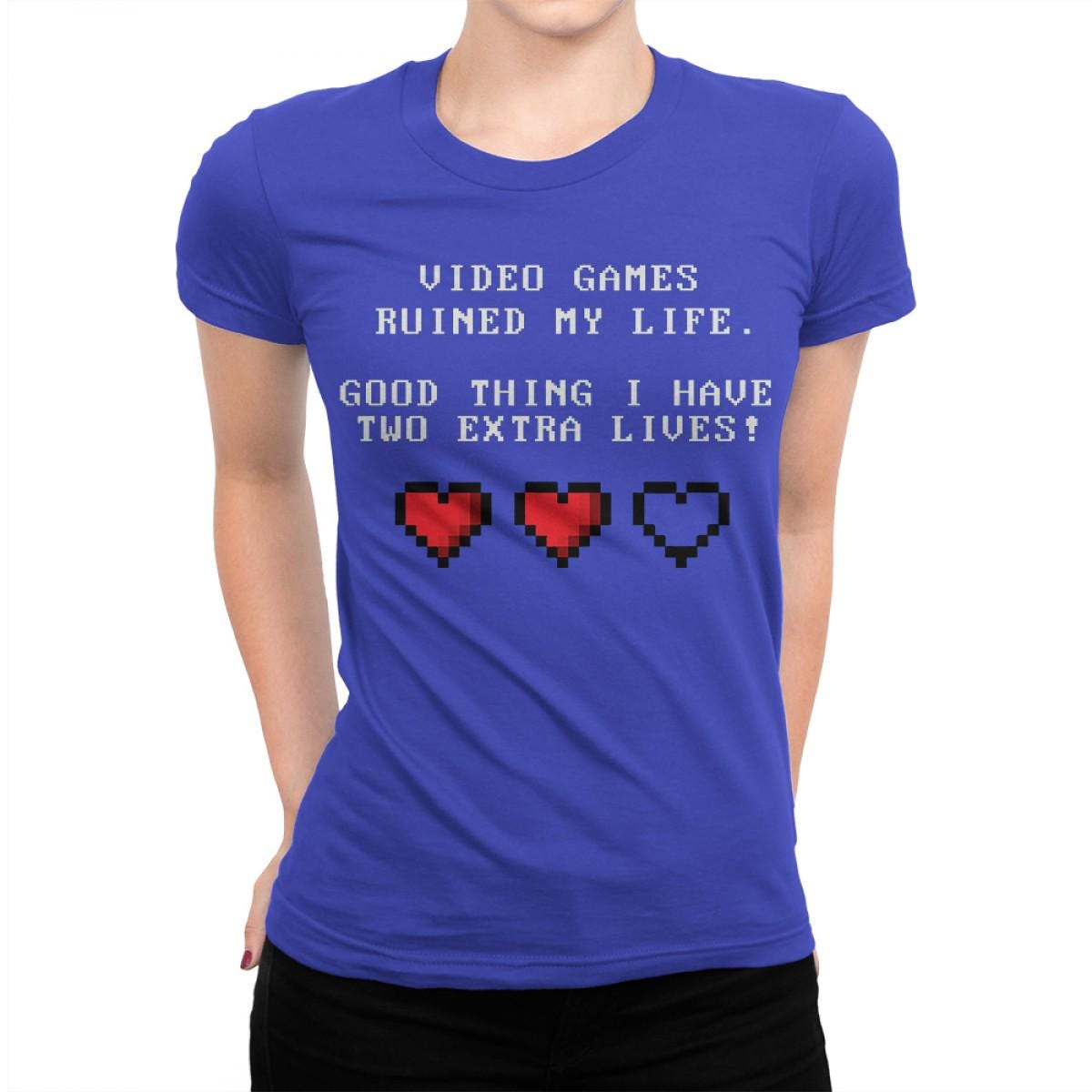 T-Shirt Geek « Les Jeux Vidéo Ont Ruiné Ma Vie » - Taille L Noir - Comme Neuf Sans étiquette