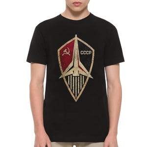 USSR Space Emblem Retro T-Shirt, Men&#39;s and Women&#39;s Sizes