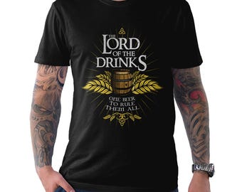 Camiseta divertida "El Señor de las Bebidas", camiseta de J. R. R. Tolkien, tallas para hombre y mujer.