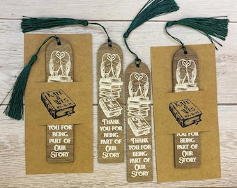 Custom Wooden Bookmark, Wedding Favors (For Guests), A New Chapter Begins, Bridal Party Favors, Setting the Wedding Date