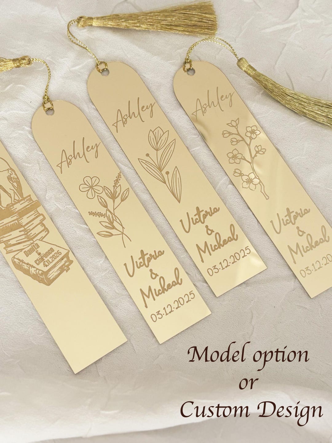 Personalized Table Bookmarks for Guests, Plexiglas Wedding Favors ...