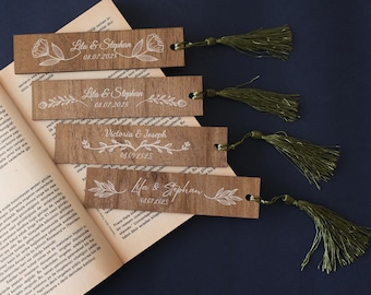 Personalized Wooden Bookmark - Special Wedding Gifts, Bridal Party Keepsakes, Party Favors, Invitation