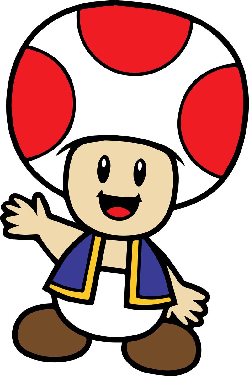 Toad SVG Mario Bros. | Etsy