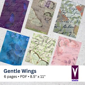 Afdrukbaar collagepapier - Gentle Wings