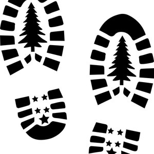 Santa Shoe Stencil SVG - pegadas de Papai Noel em pó