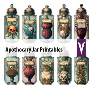Apothecary Jar Printables - PDF - Clipart