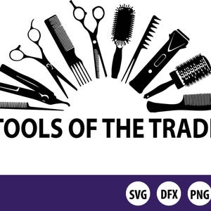Tools of the Trade - Hairdresser - Hairstylist - Cutting Hair - SVG - Silhouette, Cricut, Scrapbook, Junk Journal, Papercraft, Iron-on