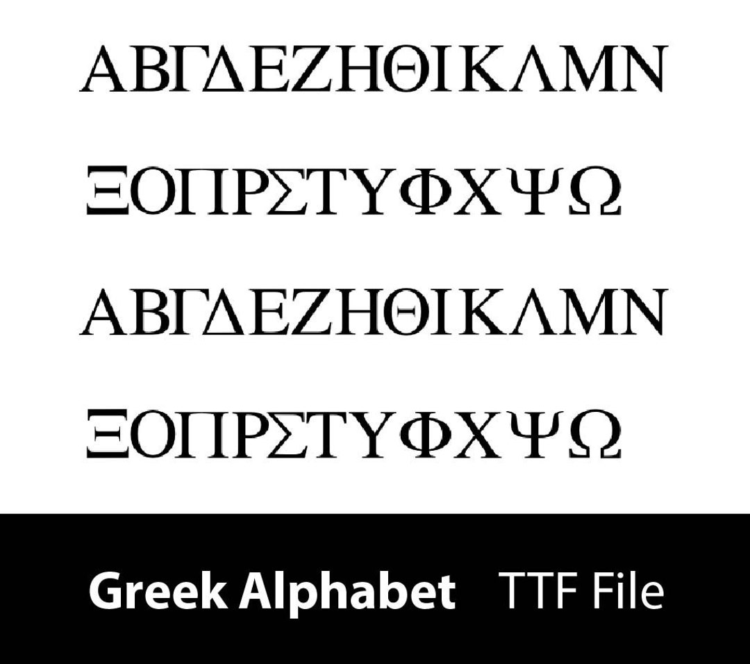 Greek Alphabet • TTF File • True Type • Font - Etsy