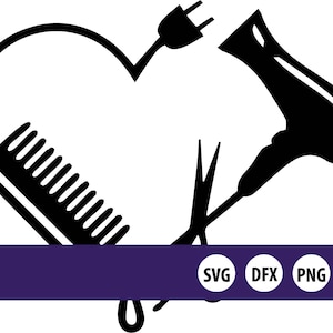 Coração de Cabeleireiro - SVG - PNG
