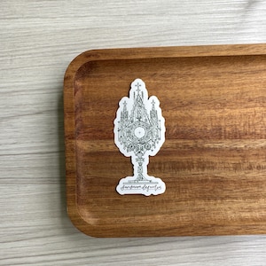 Monstrance Sticker | “Sensuum Defectui” | Matte Catholic Sticker | Eucharistic Adoration | Prayer Journal, Laptop, Water Bottle