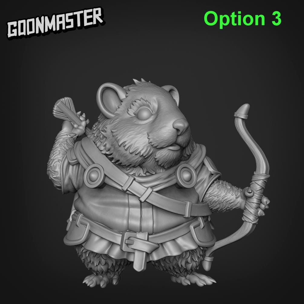 Miniature hamster archer imprimée en 3D : Hams of War, Goon Master ...