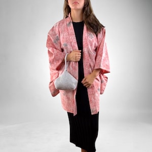 Japanese Vintage Kimono Haori, Beautiful Vintage Robe, Elegant Kimono Jacket, Gift For Her, Authentic Japanese Kimono, Made In Japan,#H029