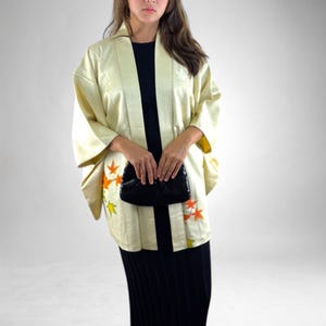 Japanese Vintage Kimono Haori, Beautiful Vintage Robe, Elegant Kimono Jacket, Gift For Her, Authentic Japanese Kimono, Made In Japan, #H038