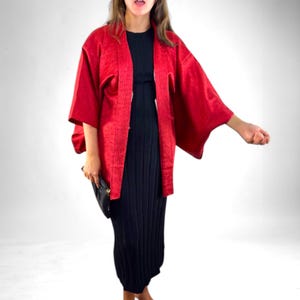 Japanese Vintage Kimono Haori, Beautiful Vintage Robe, Elegant Kimono Jacket, Gift For Her, Authentic Japanese Kimono, Made In Japan,  #H033