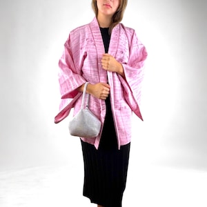 Japanese Vintage Kimono Haori, Beautiful Vintage Robe, Elegant Kimono Jacket, Gift For Her, Authentic Japanese Kimono, Made In Japan, #H031