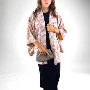 Japanese Vintage Kimono Haori, Beautiful Vintage Robe, Elegant Kimono Jacket, Gift For Her, Authentic Japanese Kimono, Made In Japan, #H016