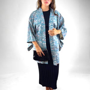Japanese Vintage Kimono Haori, Beautiful Vintage Robe, Elegant Kimono Jacket, Gift For Her, Authentic Japanese Kimono, Made In Japan, #H017