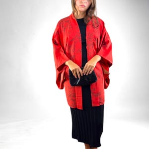Japanese Vintage Kimono Haori, Beautiful Vintage Robe, Elegant Kimono Jacket, Gift For Her, Authentic Japanese Kimono, Made In Japan, #H020