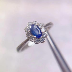 Natural Sapphire Ring - Sri Lanka Sapphire Ring - Ceylon Sapphire Ring - Sapphire Silver Ring - Genuine Sapphire - Septermber Birthstone