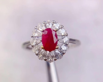 Natural Ruby Sterling Silver Ring: Handmade July Birthstone